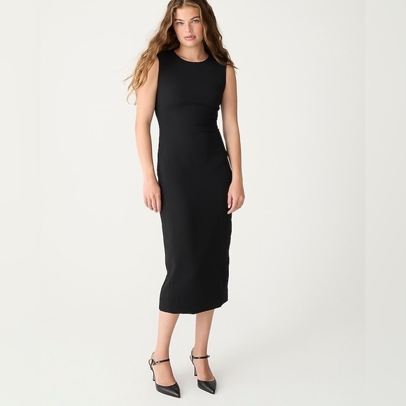 J Crew GREEN Sleeveless sheath dress in drapey crepe BW164 - Picture 1 of 6